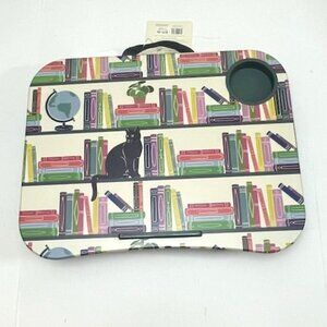 Paper Source Cat Bookshelf Lap Desk Device Ledge & Cup Holder Padded
